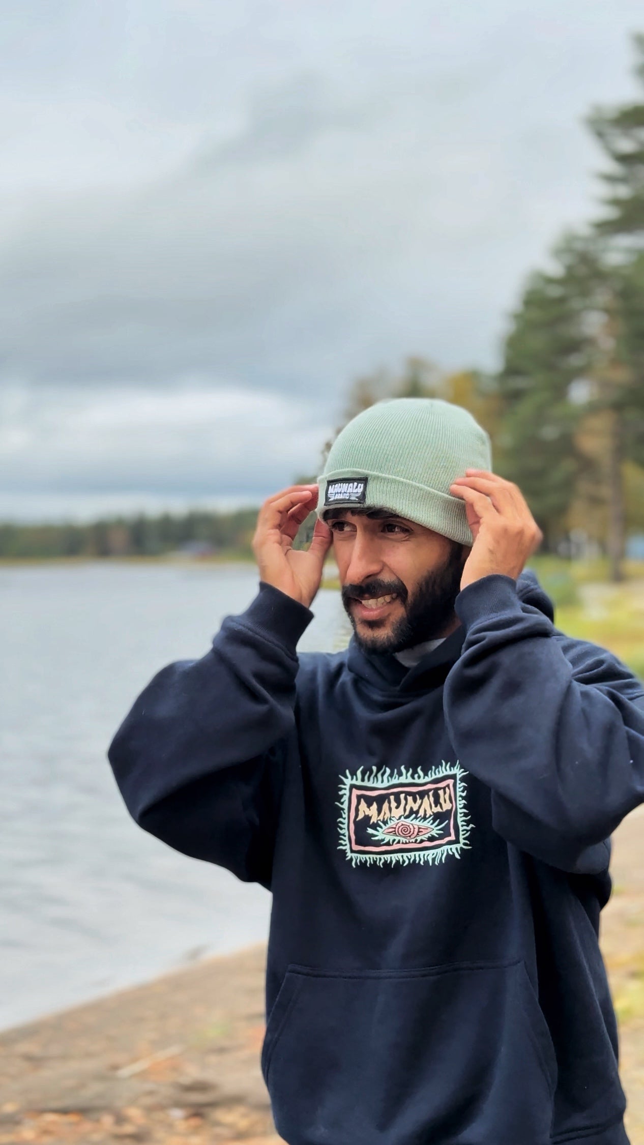 SUDADERA MAUNALU AZUL