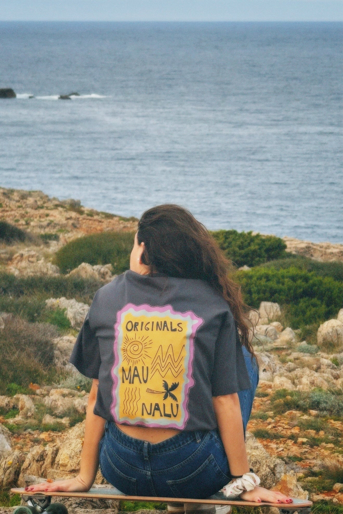 CAMISETA MAUNALU ORIGINALS GRAY BLUE
