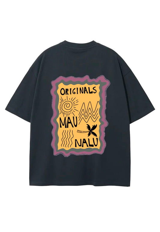 CAMISETA MAUNALU ORIGINALS GRAY BLUE